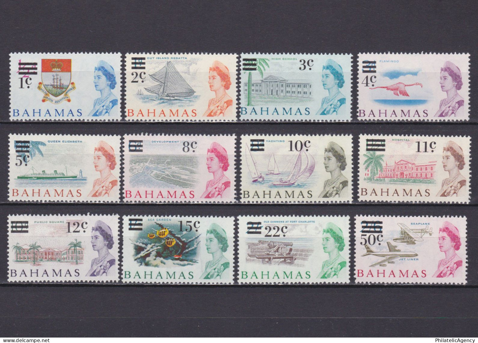 BAHAMAS 1966, SG #373-384, Short Set, Planes, Ships, Birds, MH - 1963-1973 Interne Autonomie