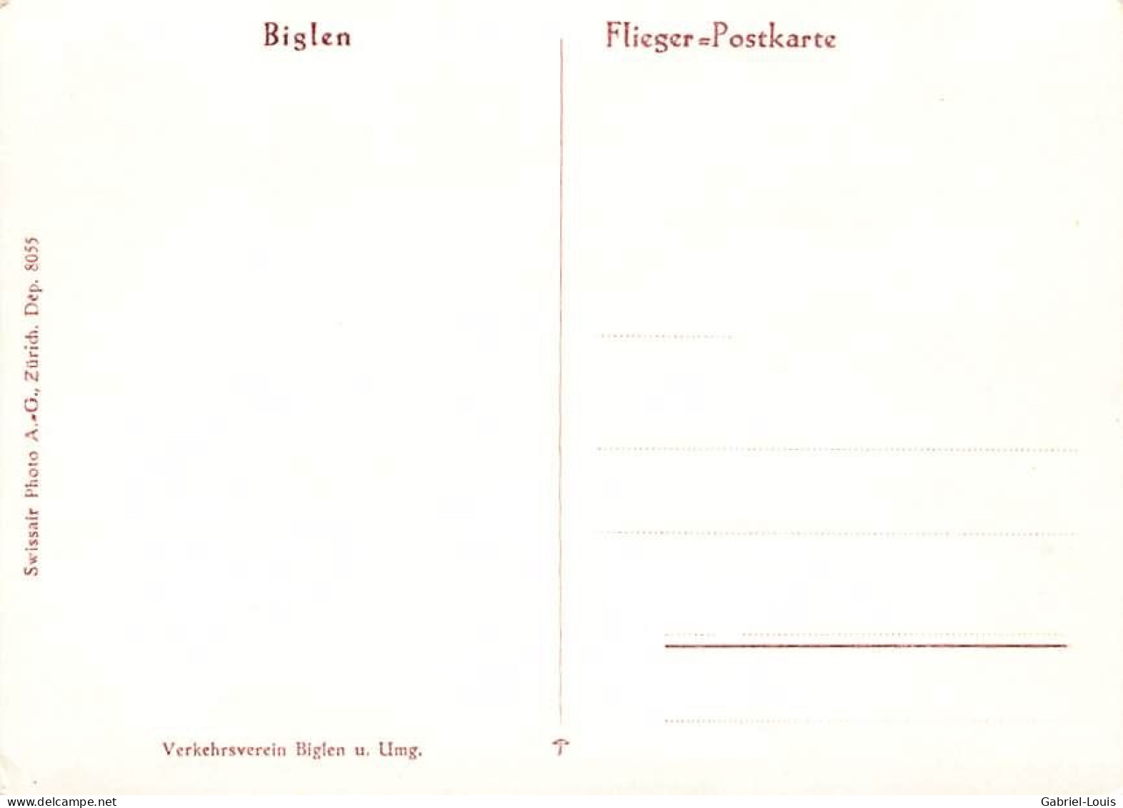 Biglen Flieger Postkarte Bahnhof Bahn  (10x15cm) - Biglen