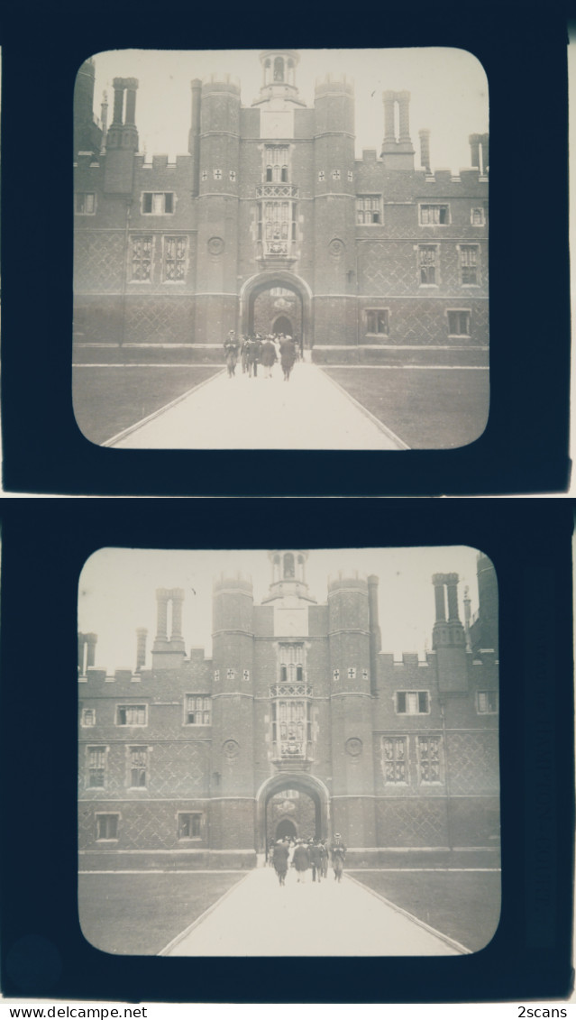Angleterre - LONDRES - LONDON - Plaque De Verre Ancienne (vers 1905) - CHÂTEAU De HAMPTON COURT - Castle - Hampton Court