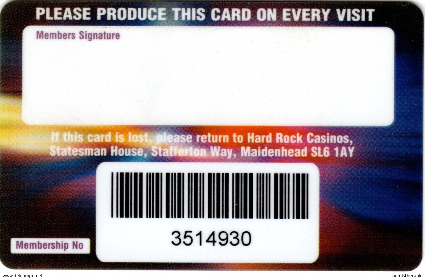 Hard Rock Casino GB UK - Cartes De Casino