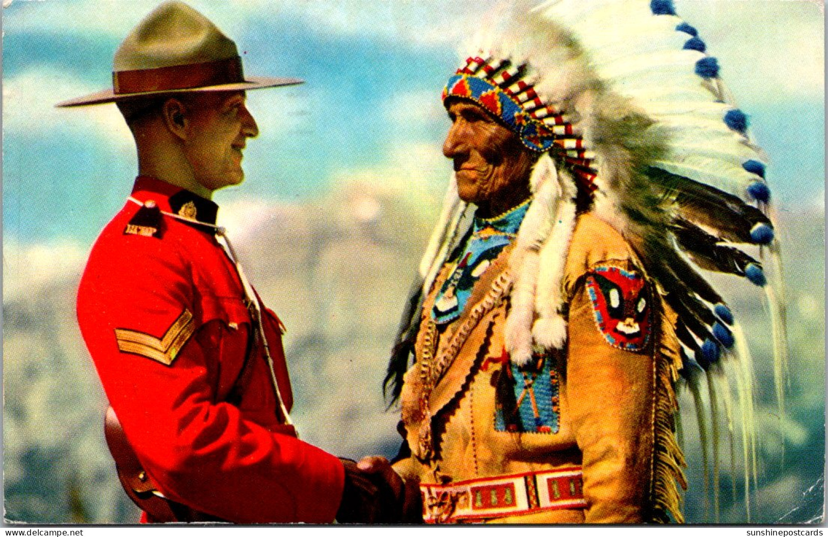 Canada Canadian Mountie And Indian Chief Sitting Eagle 1959 - Other & Unclassified