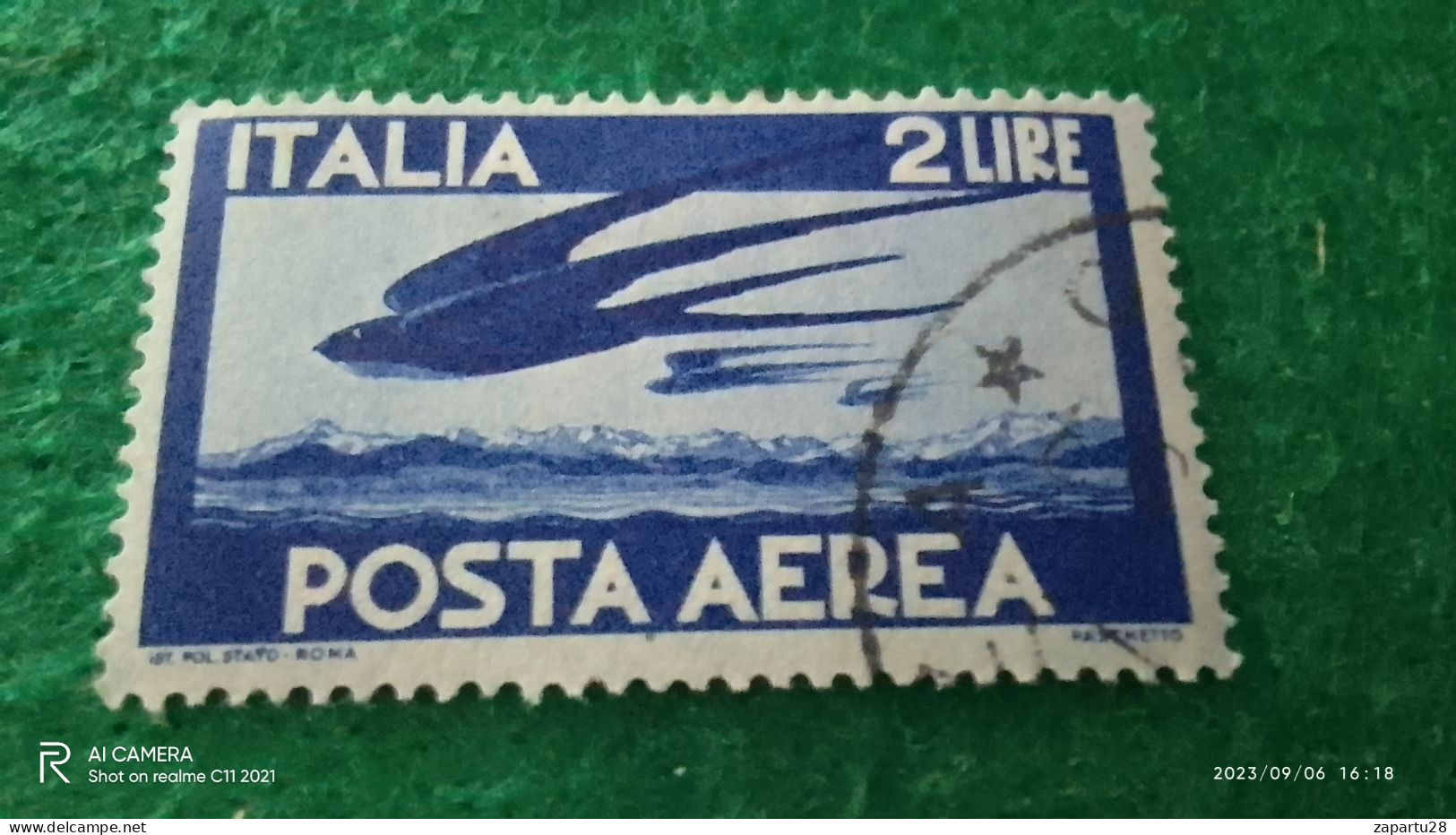 ıTALYA-1944-1946    2 LİRE       USED - Poste Aérienne