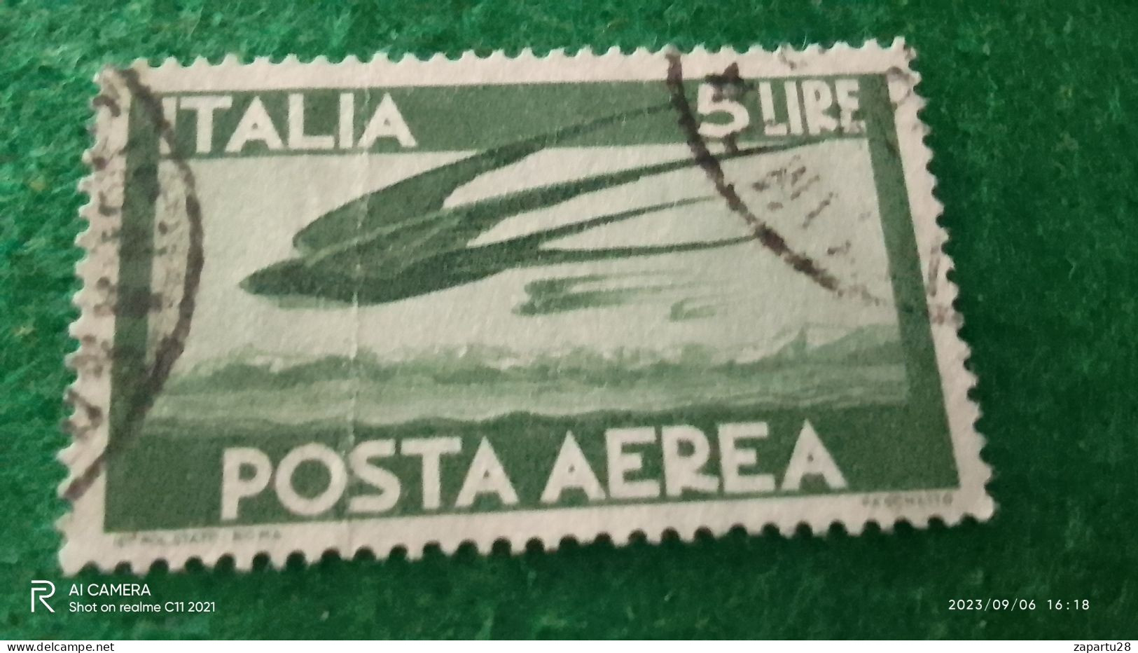 ıTALYA-1944-1946    5 LİRE       USED - Poste Aérienne