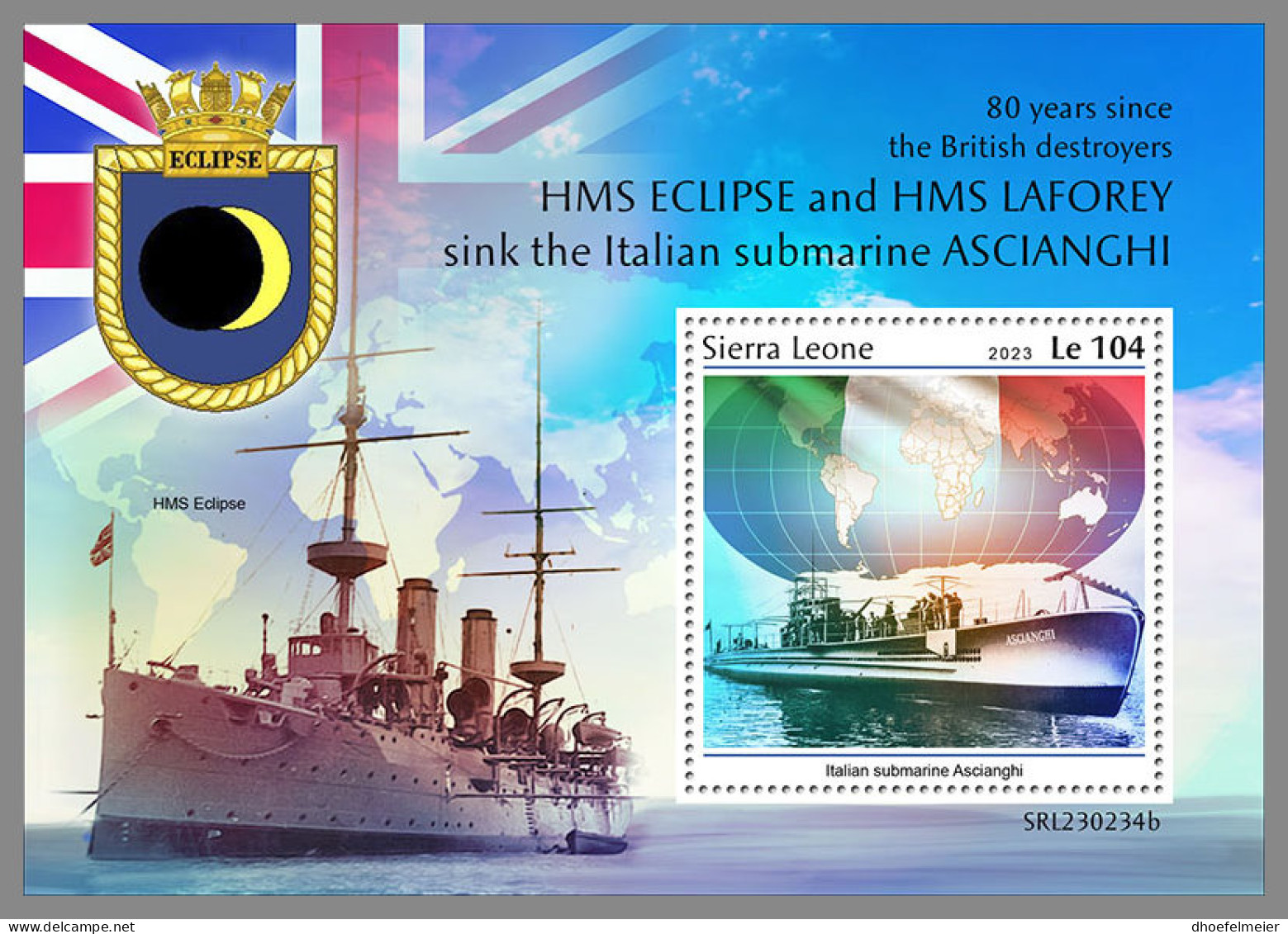 SIERRA LEONE 2023 MNH Submarines U-Boote Sous-marins S/S - IMPERFORATED - DHQ2336 - Sous-marins