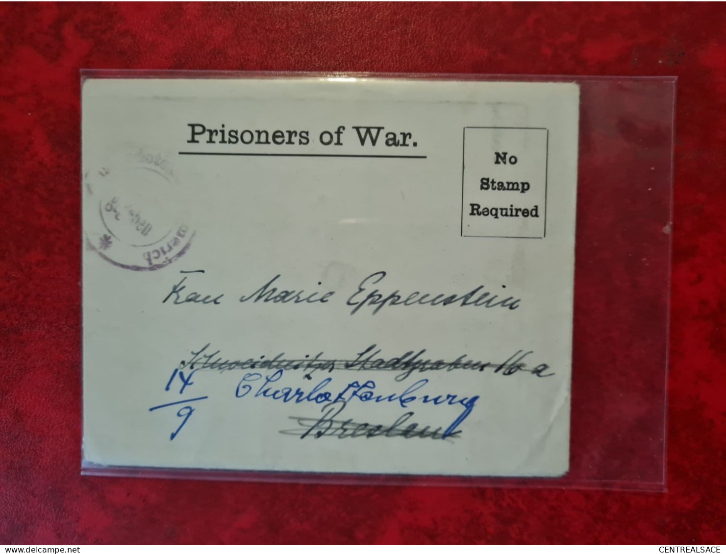 LETTRE 1916 LONDON PRISONERS OF WAR POUR CHARLOTTENBURG OPENED BY CENSOR P.W. 186 - Other & Unclassified