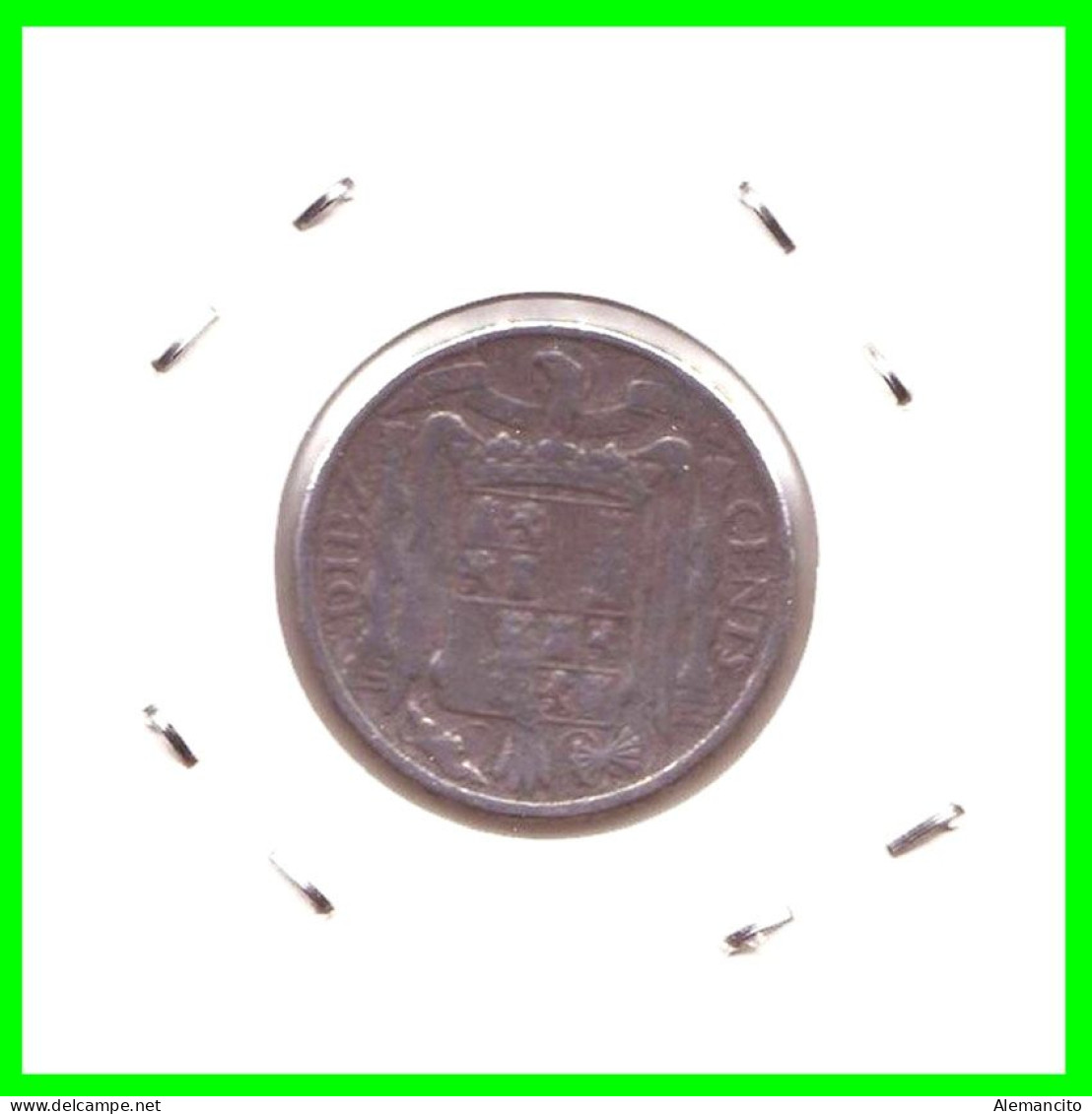 ESPAÑA MONEDA 10 CTS. FRANCO 1945 ESTADO ESPAÑOL ALUMINIO. - 10 Centiemen