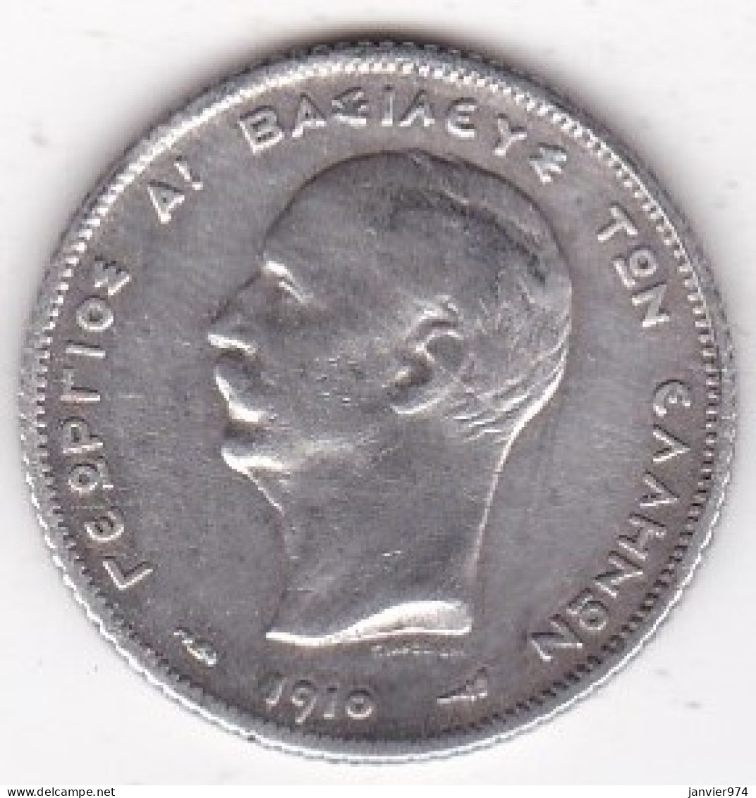 Grèce, 1 Drachme 1910 A Paris. George I, En Argent. KM# 60 - Grèce