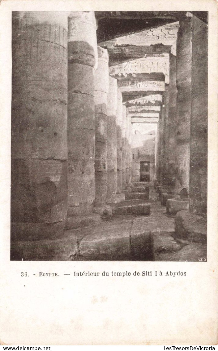 EGYPTE - Intérieur Du Temple De Siti I à Abydos - Carte Postale Ancienne - Museen