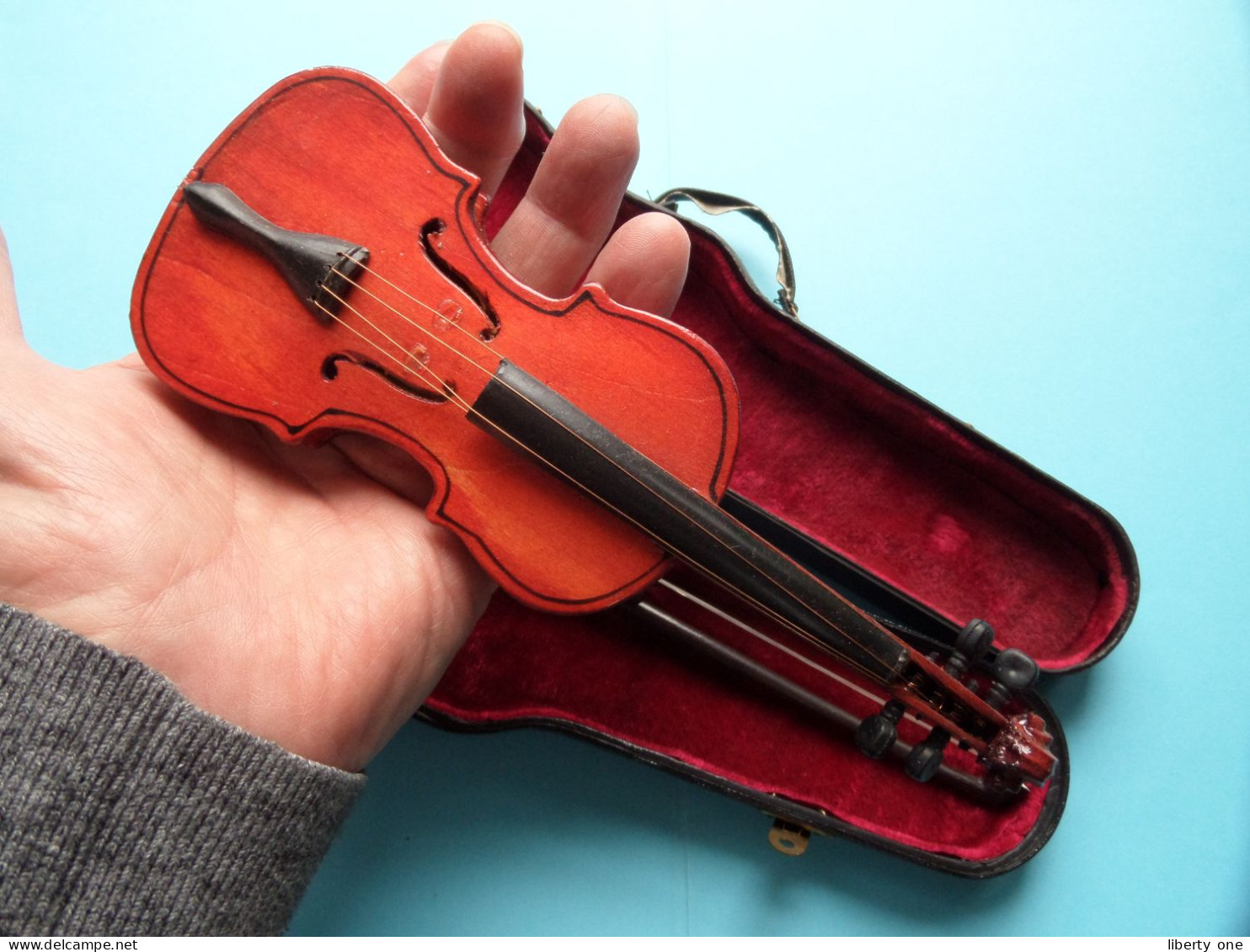 Miniatuur VIOOL Met STRIJKSTOK - VIOLON Avec ARCHET / BOW ( Coffre L 24 Cm ) T O P Condition ( See / Voir / Zie Scan ) ! - Musical Instruments