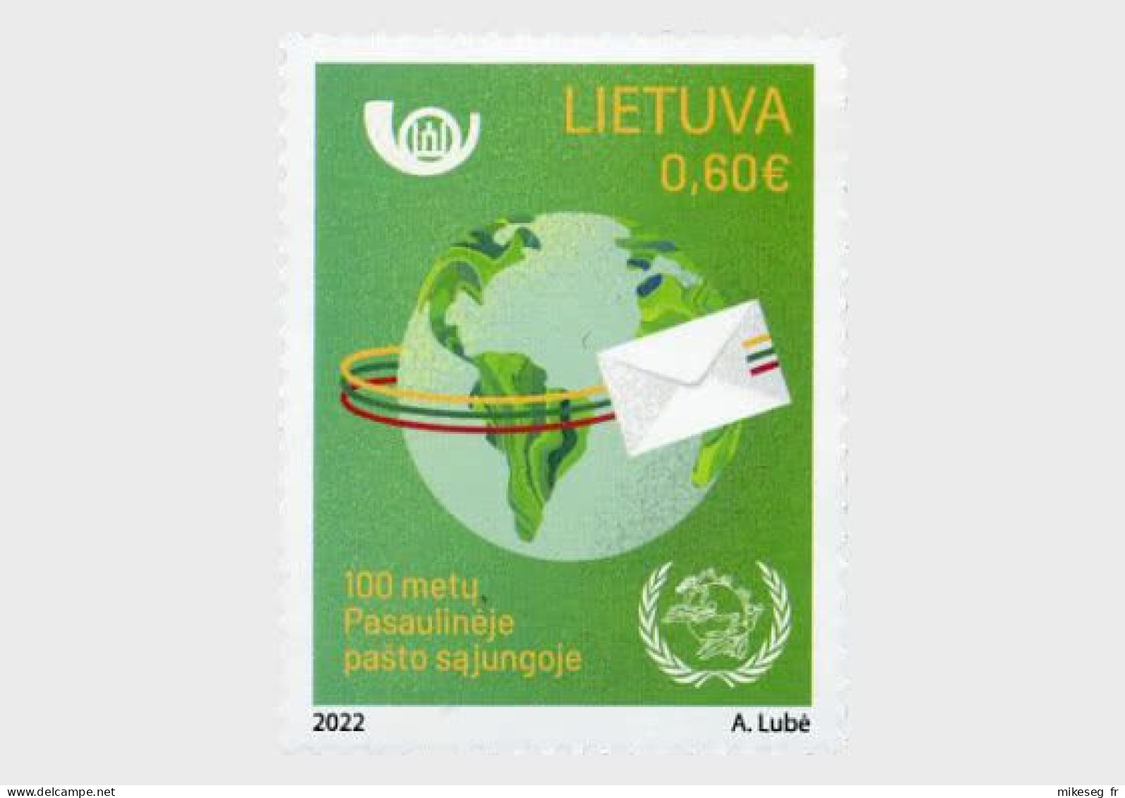 Lituanie 2022 - 100 Ans De La Lituanie Dans L'Union Postale Universelle (UPU) ** - UPU (Union Postale Universelle)