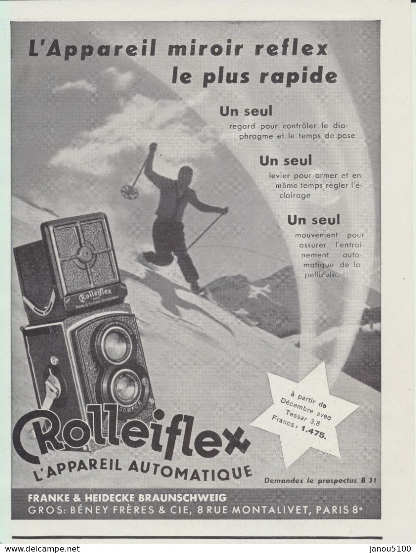 PHOTOGRAPHIE     APPAREILS PHOTO    PUBLICITE   LEICA ET ROLLEIFLEX      ANNEES 1930. - Fototoestellen