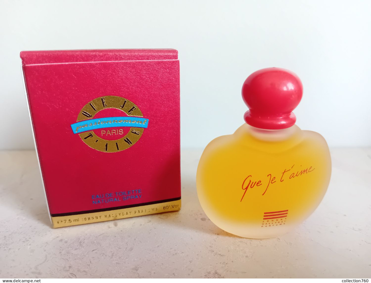 JOHNNY HALLYDAY - QUE JE T'AIME  - EDT -  7.5 Ml - Miniature - Miniaturen Flesjes Heer (met Doos)