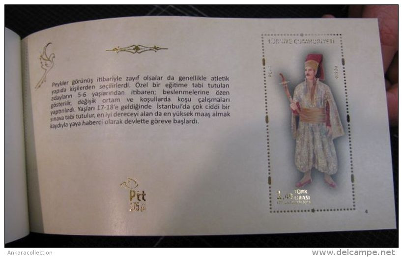 AC - 175th YEAR OF THE TURKISH POST MNH BOOKLET UNIFORMS OF TURKISH POSTMEN 23 OCTOBER 2015