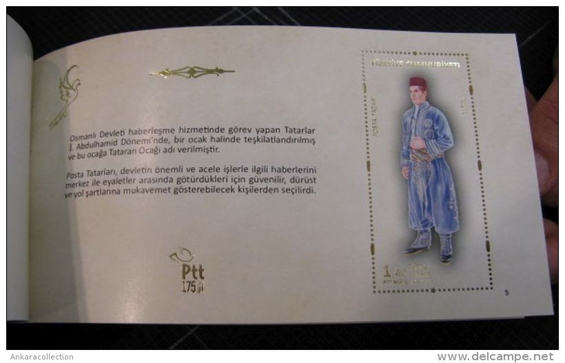 AC - 175th YEAR OF THE TURKISH POST MNH BOOKLET UNIFORMS OF TURKISH POSTMEN 23 OCTOBER 2015