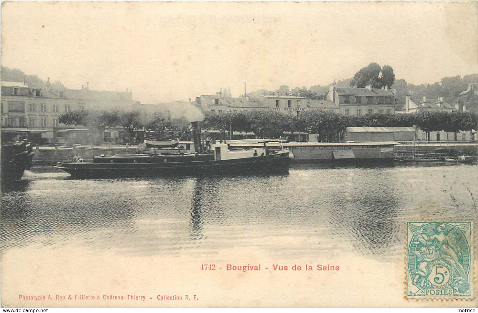 BOUGIVAL - Vue Sur La Seine, Un Remorqueur. - Tugboats