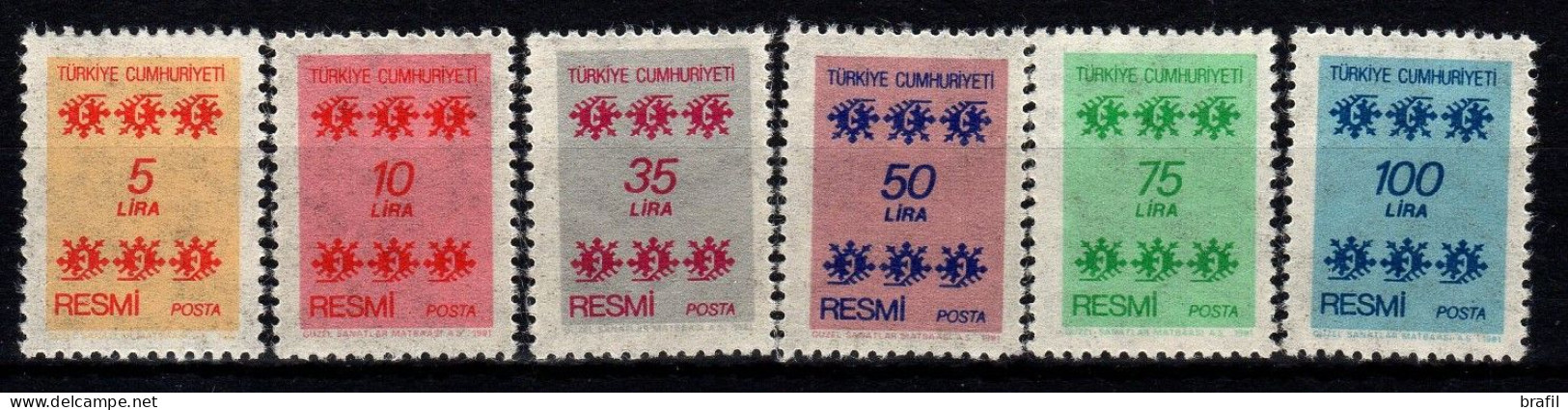 1981 Turchia, Francobolli Per Servizi, Serie Completa Nuova (**) - Dienstmarken