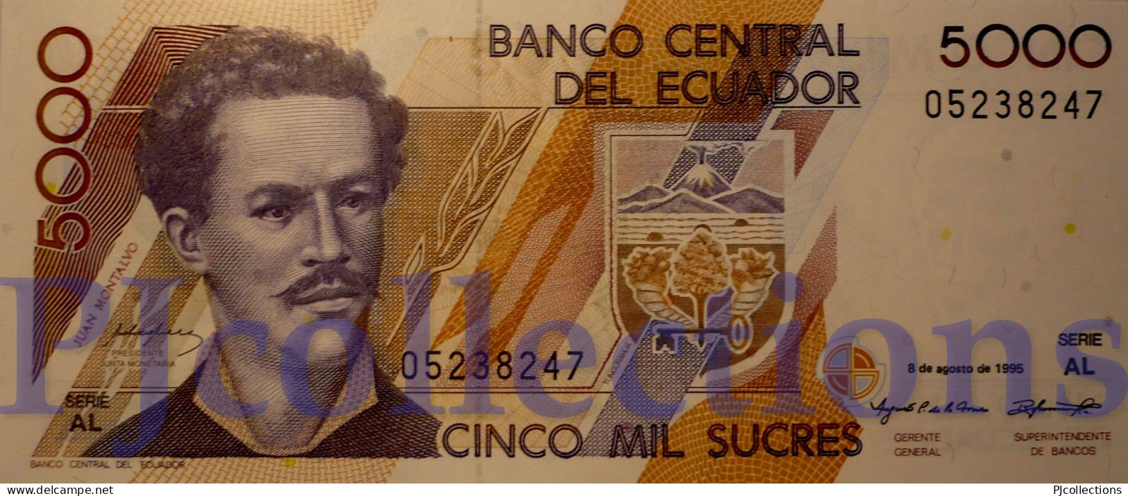 ECUADOR 5000 SUCRES 1995 PICK 128b UNC - Ecuador