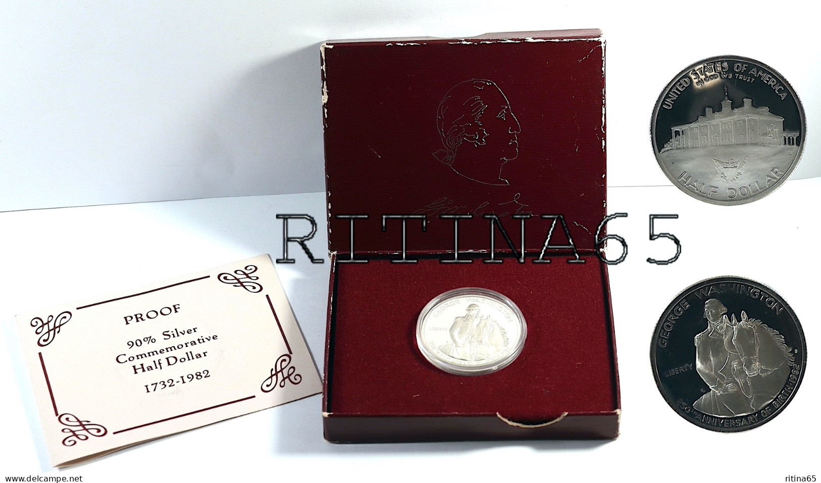 USA 1/2 $ 1982 S HALF DOLLAR PROOF IN ARGENTO WASHINGTON KM# 208 - Commemoratifs