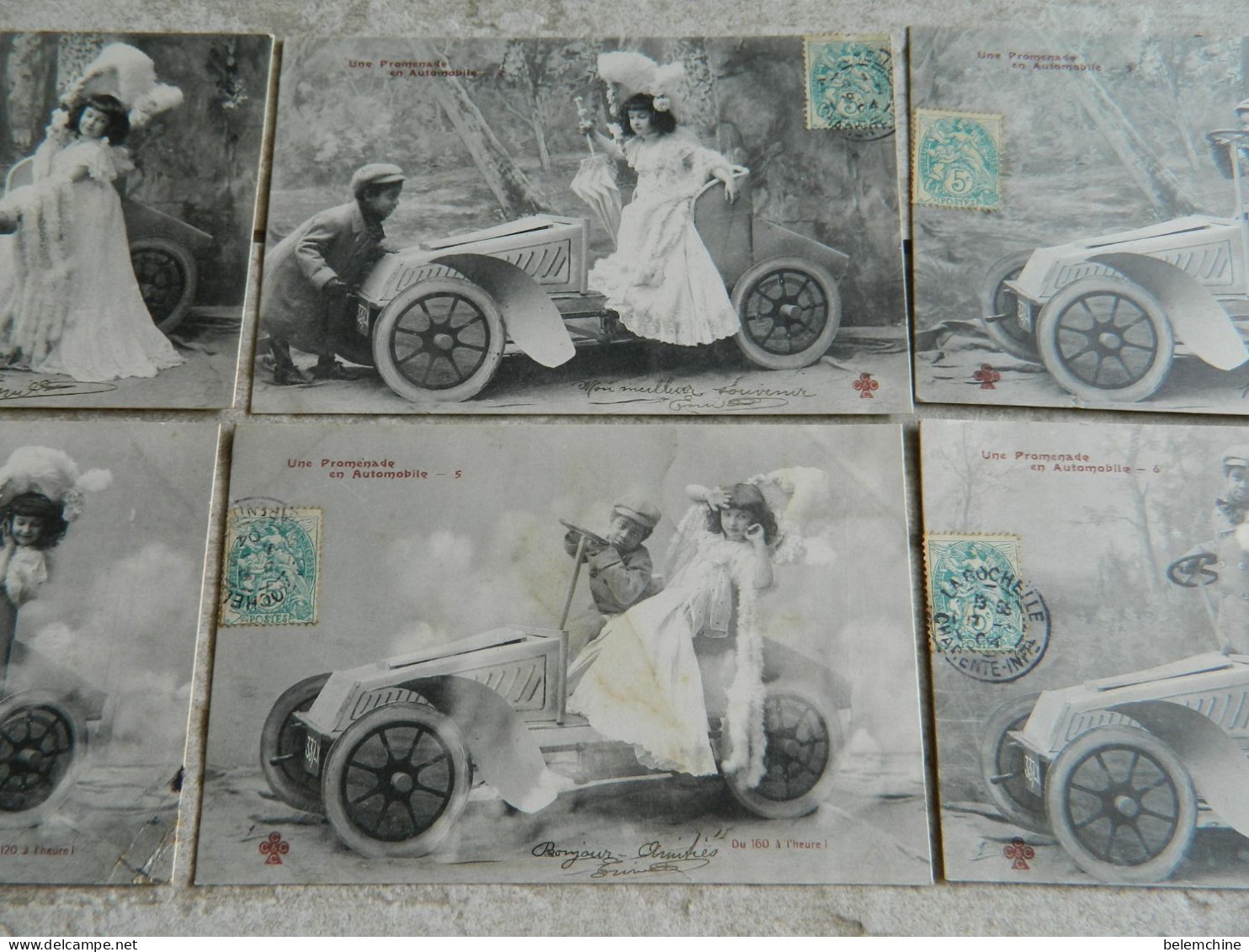 LOT DE 6 CARTES POSTALES   ENFANTS AVEC LEUR AUTOMOBILE - Sammlungen & Sammellose