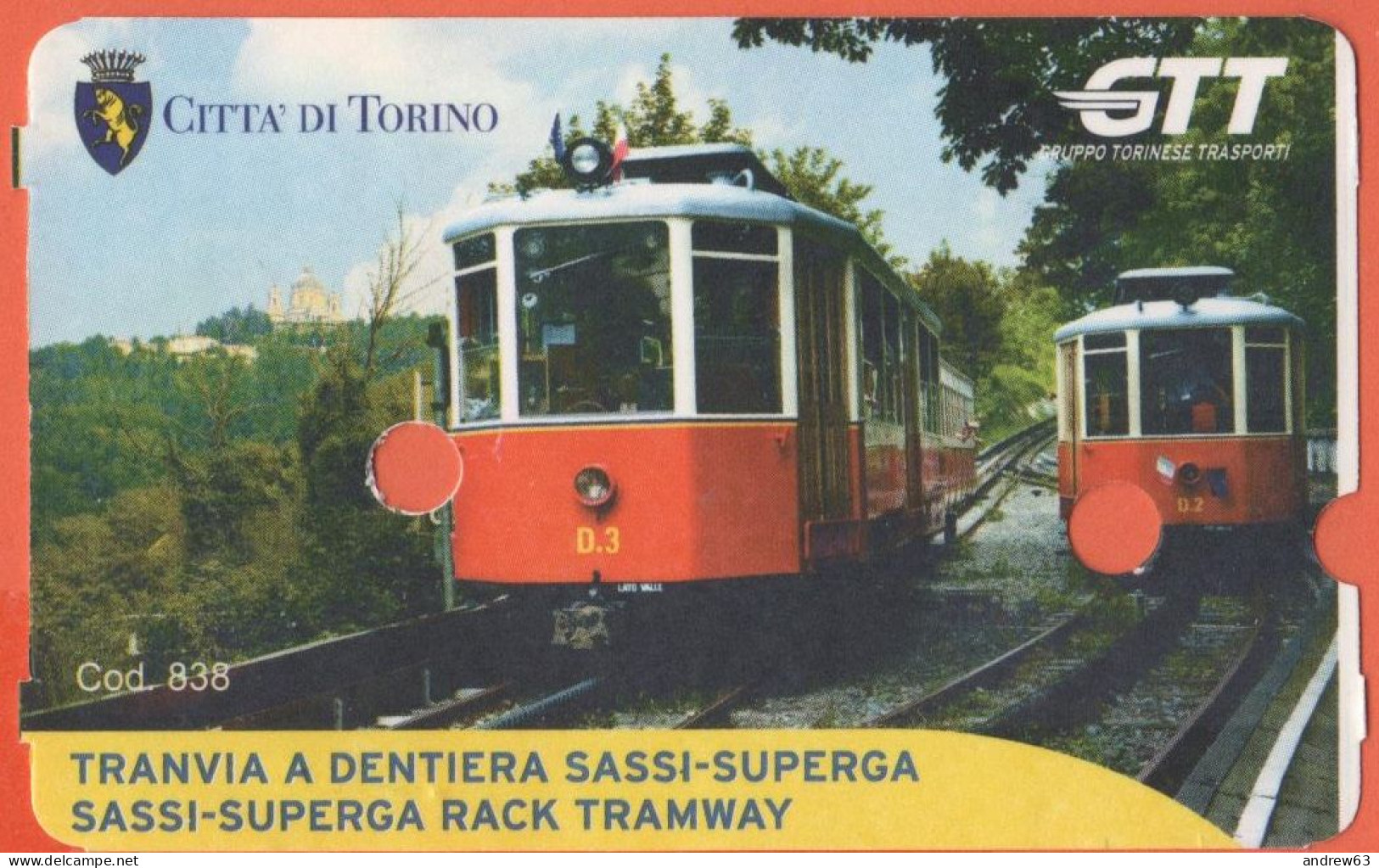 ITALIA - TORINO - Tranvia/Tramvia A Dentiera Sassi-Superga - 2023 - Biglietto A/R Piemonte Card - Used - Europe