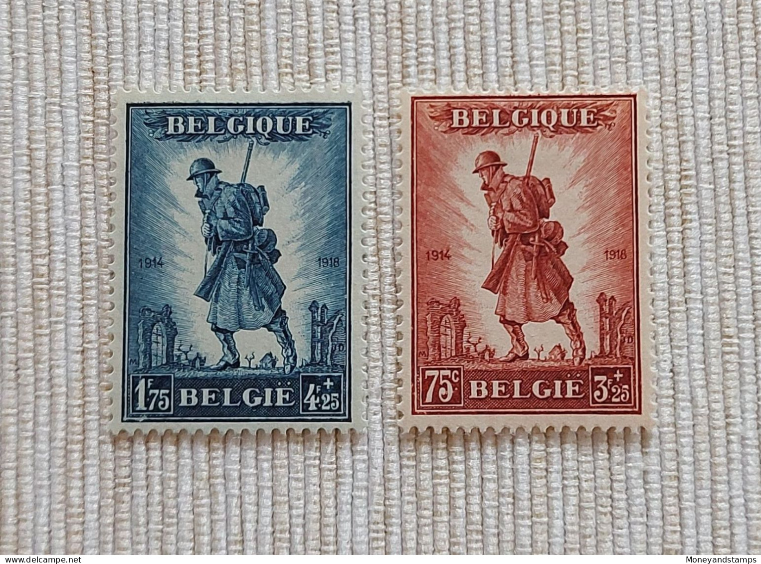 Belgium 1932 - OBP/COB 351/352 - Infanterie Brussel/Infanterie Bruxelles - MH* - 1931-1934 Képi