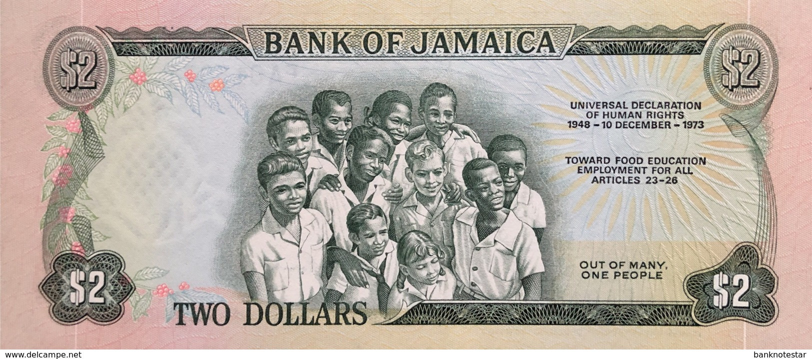 Jamaica 2 Dollars, P-58 (1973) - UNC  - Commemorative Issue - Jamaica