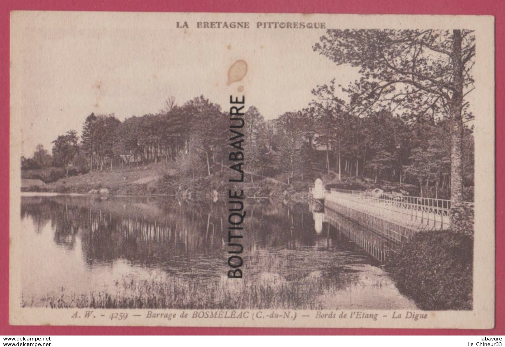 22 - BOSMELEAC--le Barrage--Bords De L'Etang--La Digue---cpsm Pf - Bosméléac