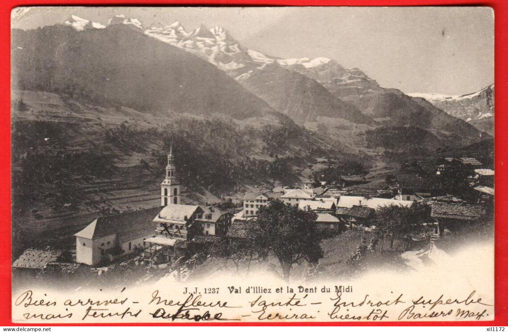 ZWU-37     Val D'Illiez Et Dents Du Midi Jullien 1237   Circ. 1905 Pour La France - Val-d'Illiez 