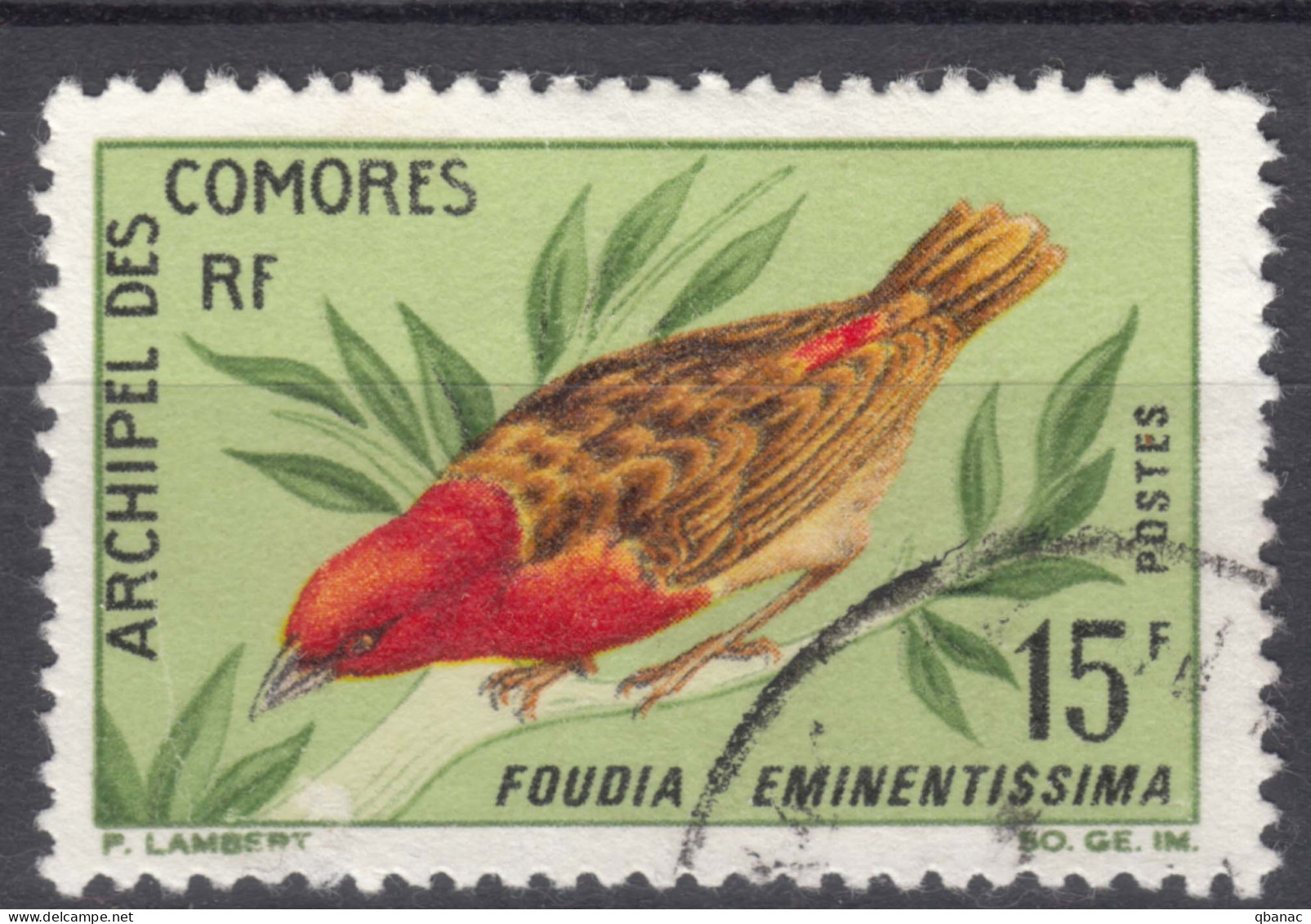French Comores, Comoro Islands 1967 Birds Mi#81 Used - Usati