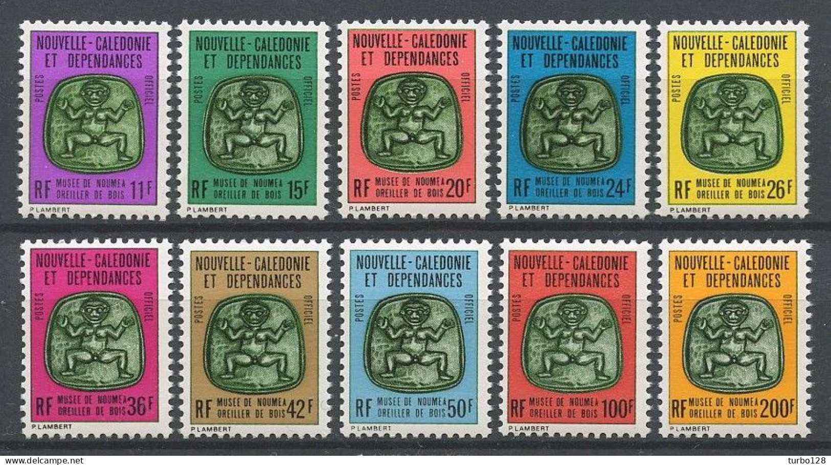 CALEDONIE 1976 Service N° 21/30 ** Neufs MNH Superbes C 20 € Oreiller De Bois Musée De Nouméa - Oficiales