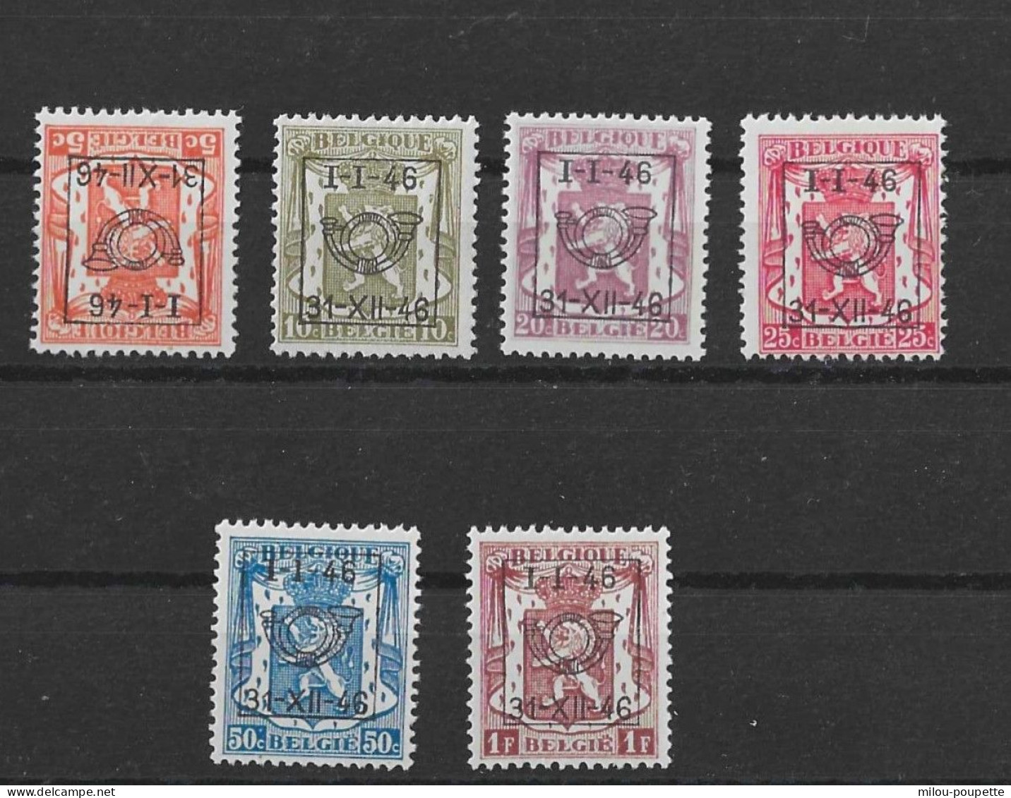 TIMBRES BELGIQUE Préoblitérés  PRE 547/552XX - Typo Precancels 1936-51 (Small Seal Of The State)