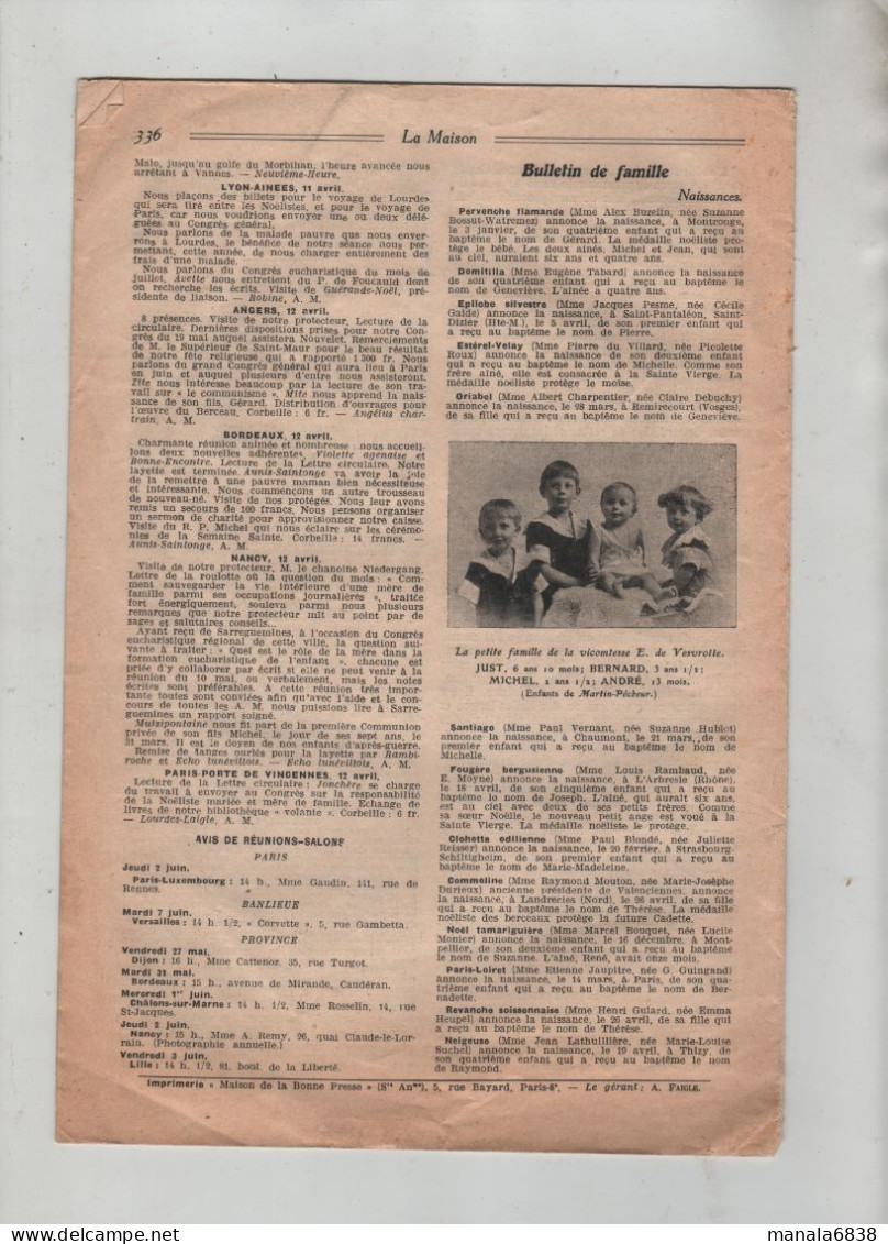 La Maison Supplément Noel 1927 Noélistes Noélisme Famille De Vesvrotte Just Bernard Michel André - Other & Unclassified