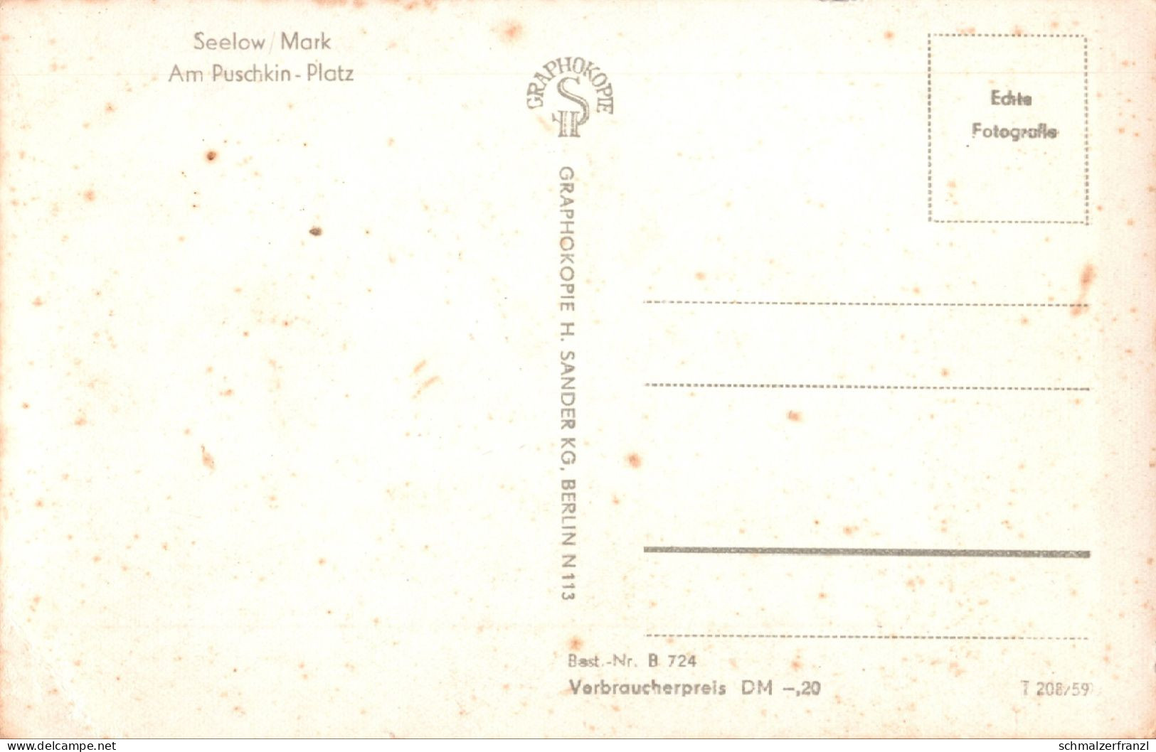 AK Seelow Mark Am Puschkin Platz Kaufhaus Des Friedens Drogerie Bus Autobus Omnibus A Mittelstraße Breite Straße DDR - Seelow