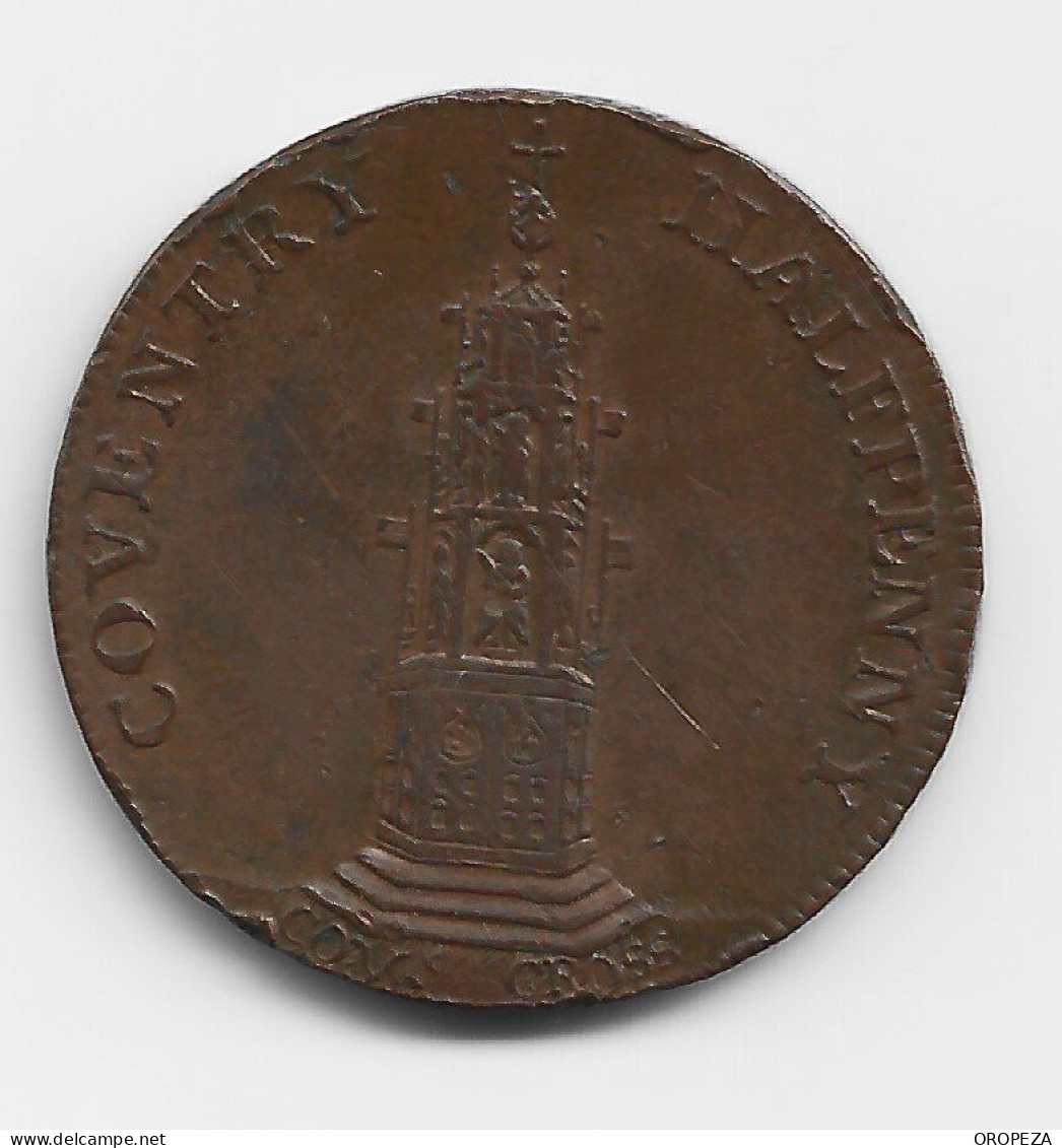 T68  -  GRAN BRETAÑA -  1795 Copper Coventry Halfpenny Token Pro Bono Publico - Sonstige & Ohne Zuordnung