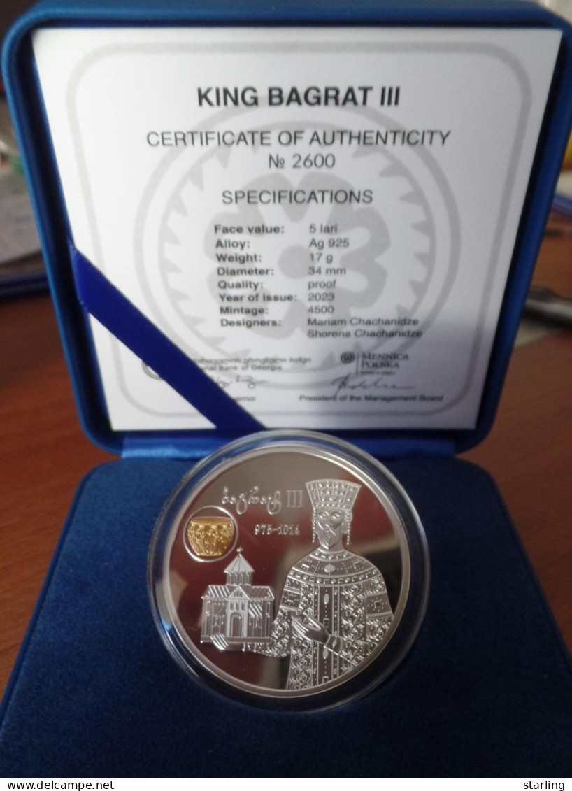 Georgia 2023 Kings Parnavaz I & Bagrat III 5 Lari Coin Silver Proof   See Description Please - Georgië