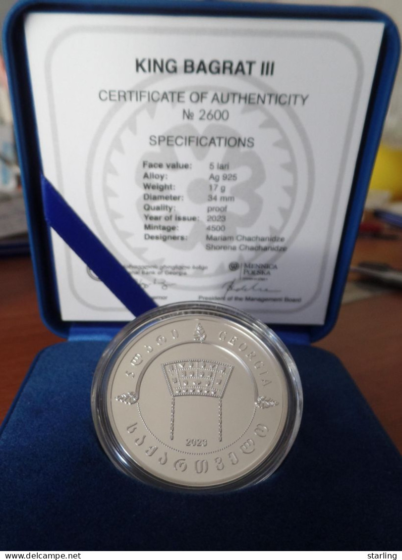 Georgia 2023 Kings Parnavaz I & Bagrat III 5 Lari Coin Silver Proof   See Description Please - Georgië