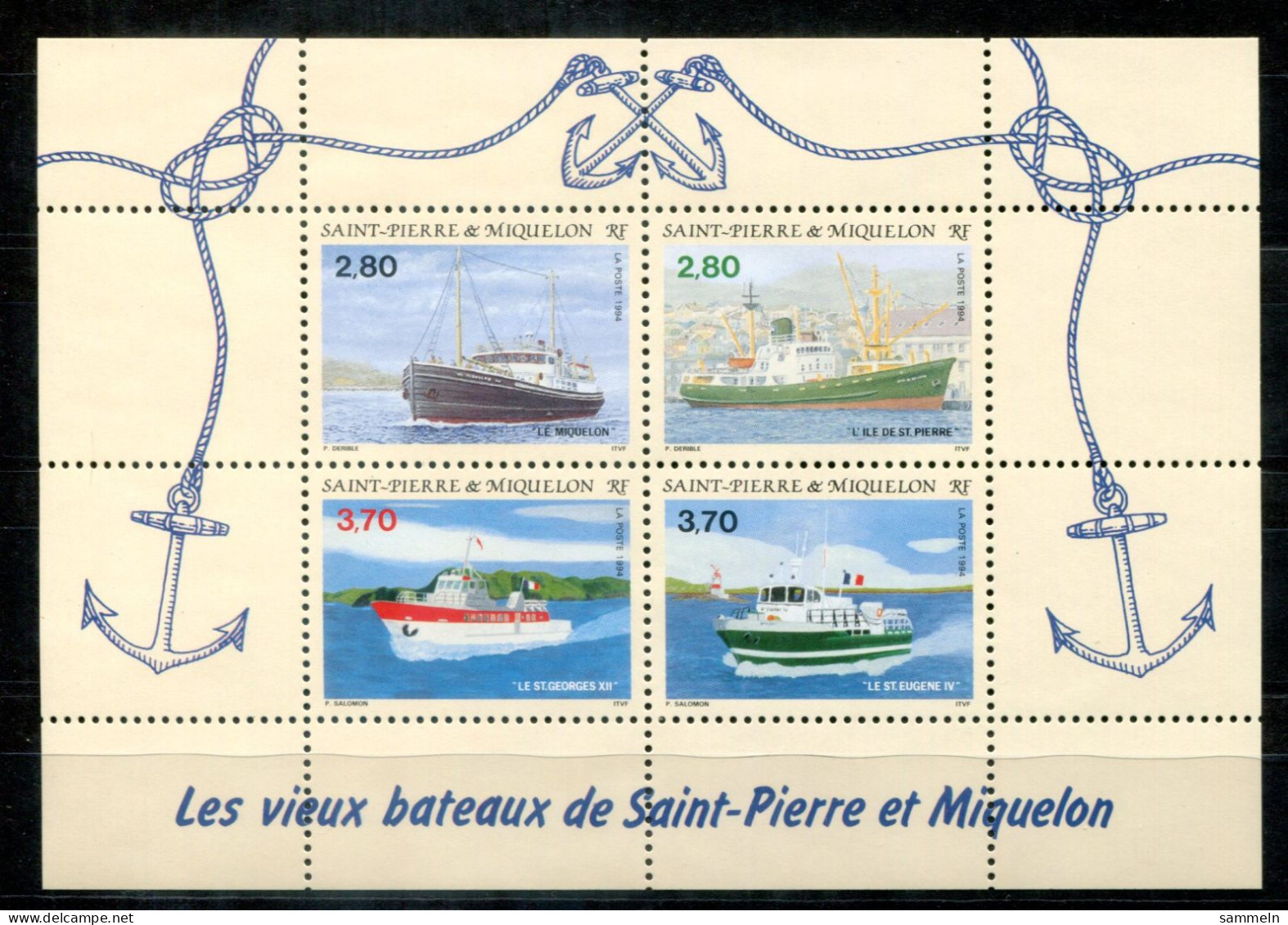 SAINT PIERRE & MIQUELON Block 3, Bl.3 Mnh - Schiffe, Ships, Bateaux - Blocks & Sheetlets