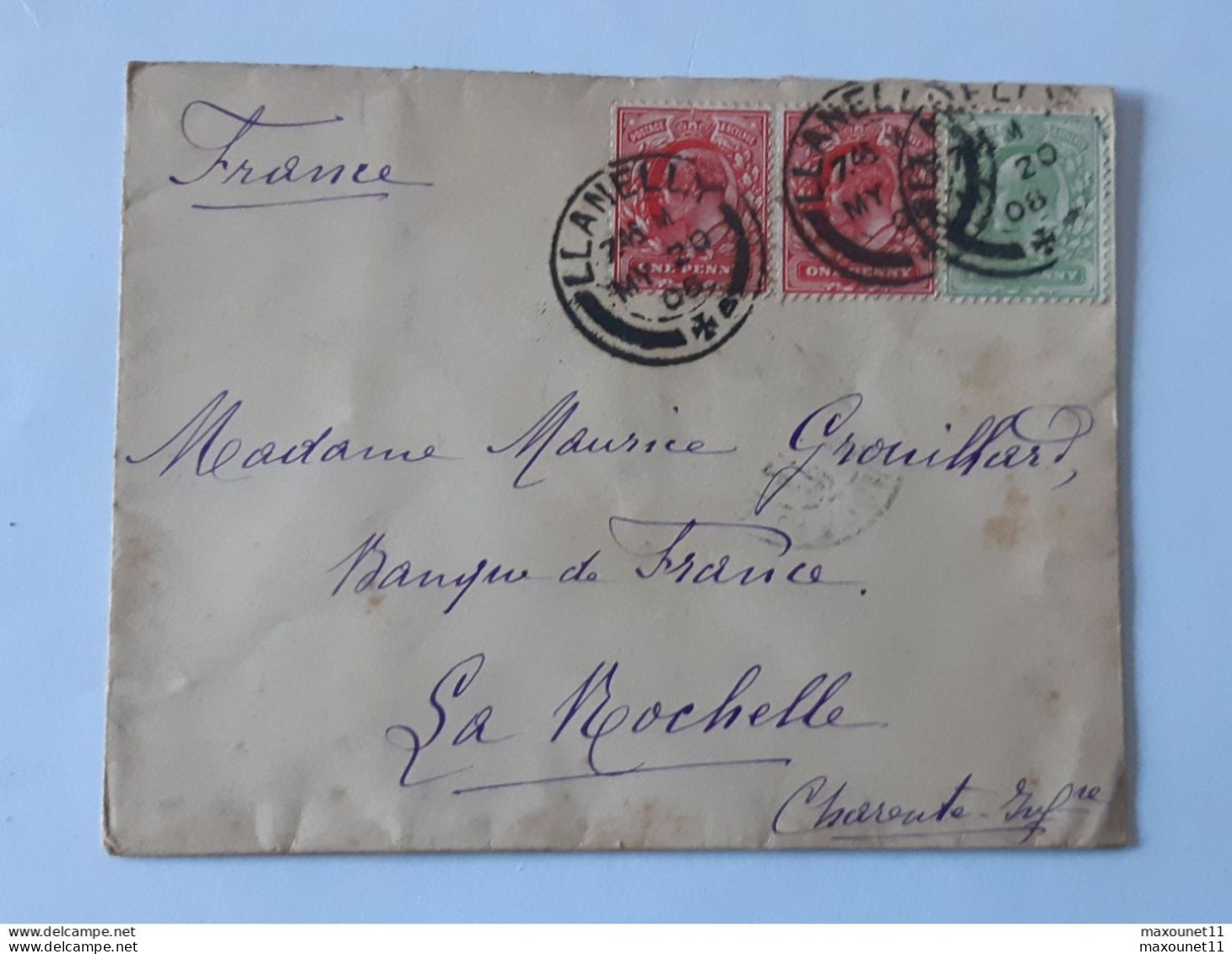 Lot De 2 Enveloppes Avec Timbres Victoria Et Edward Envoyées Vers Bordeaux Et La Rochelle .. Lot120C . - Lettres & Documents