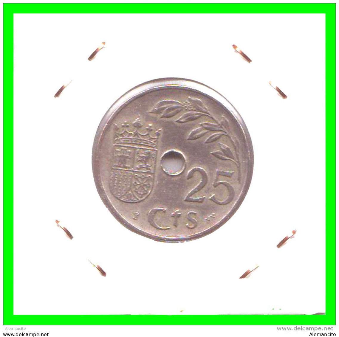 ESPAÑA ( EUROPA ) MONEDA DE 25 Cts.. AÑO 1937  AÑO TRIUNFAL  ( COMPOSICIÓN NIKEL ) - Nationalistische Zone