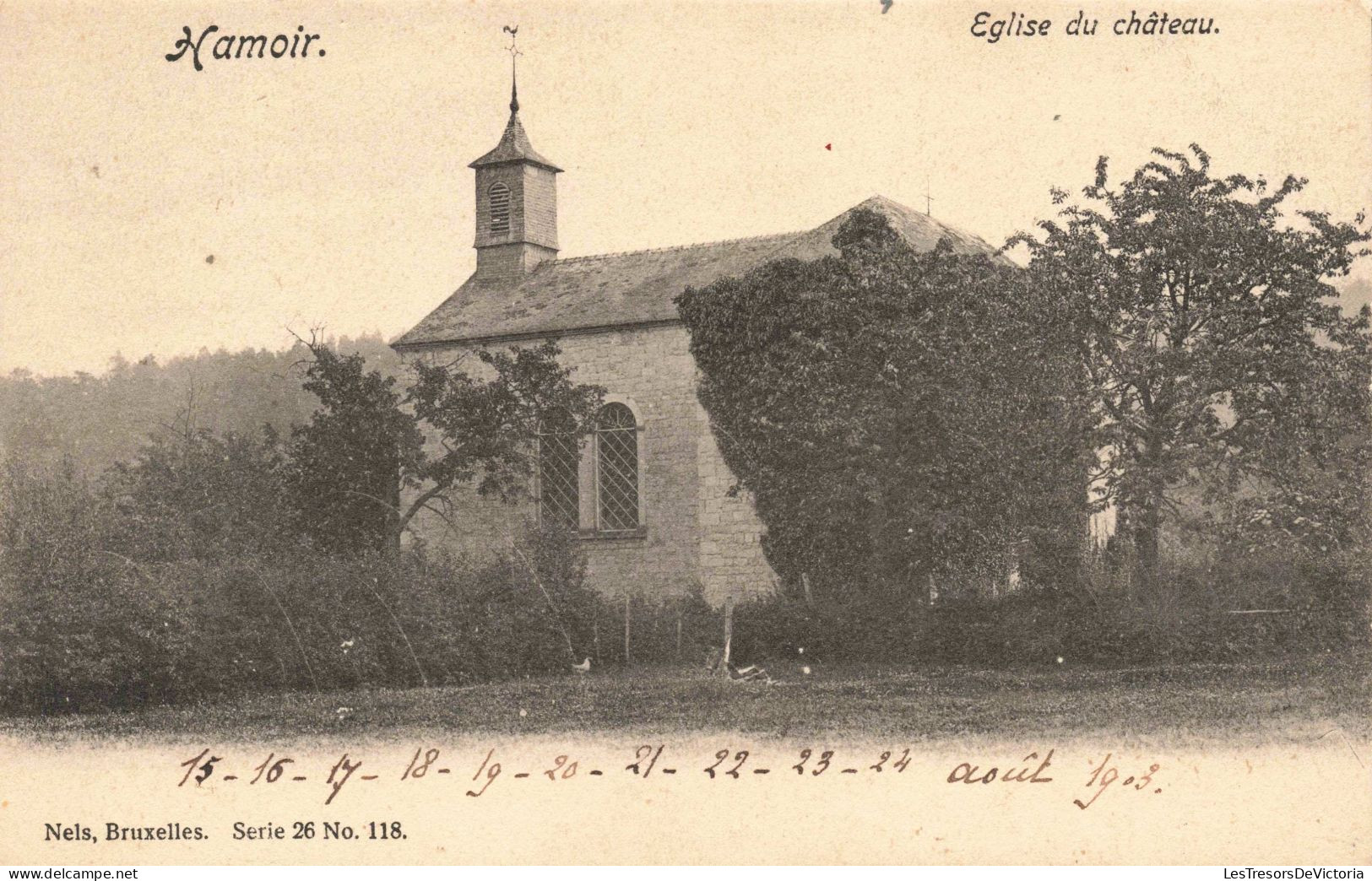 BELGIQUE - Hamoir - Église Du Château  - Carte Postale Ancienne - Hamoir