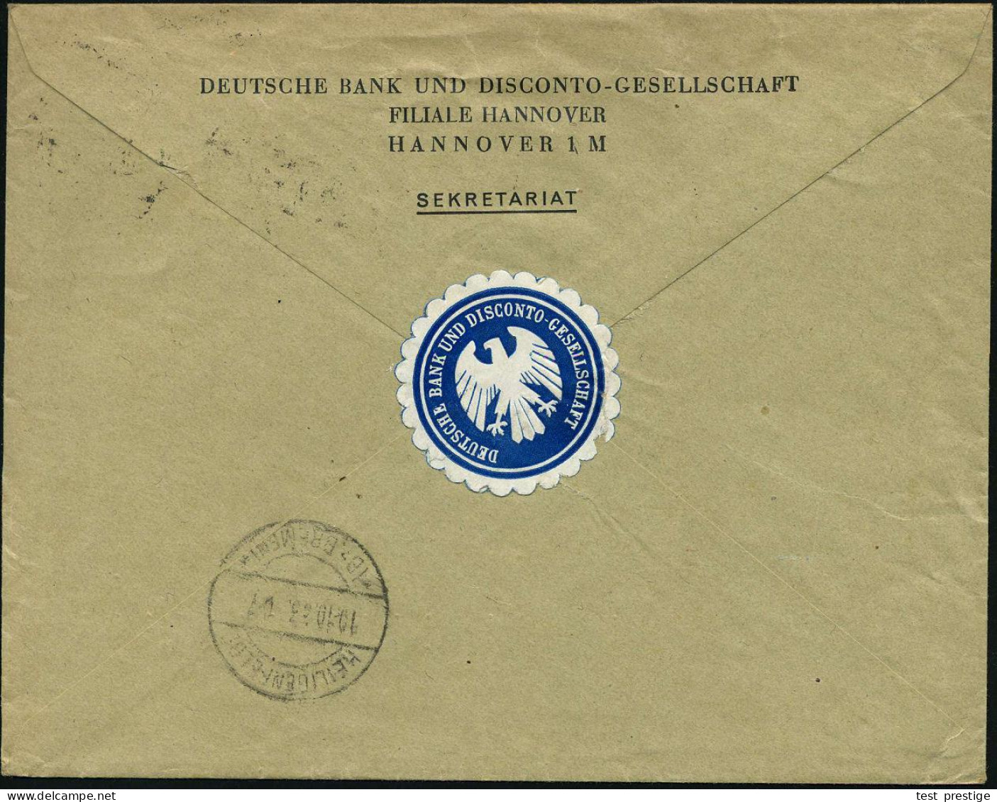 HANNOVER/ *1o 1933 (9.10.) 1K-Brücke 3x Auf Hindenbg. Dreifarben-Frankatur 5 Pf., 12 Pf. U. 25 Pf. Je Mit Firmenlochung  - Otros