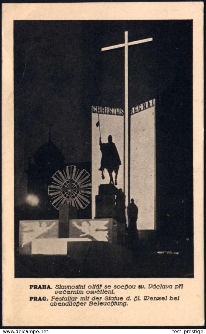 TSCHECHOSLOWAKEI 1935 (30.6.) Viol. SSt: PRAHA/b/I. CELOSTATNI SJEZD KATOLIKU CSR (1. CSR-Katholikentag) Klar Auf EF 50  - Christianity