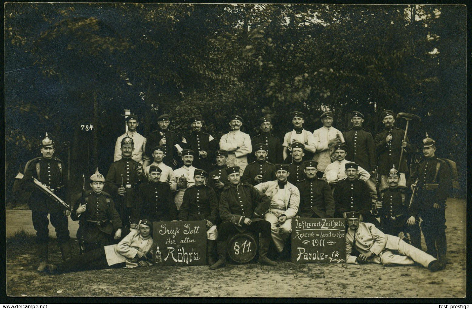 Zaithain Übungsplatz 1911/12 3 Verschiedene, Individuelle S/w.-Foto-Ak.: "Abschied Der 3/181", "Reserve-Landwehr 1911" B - Other & Unclassified