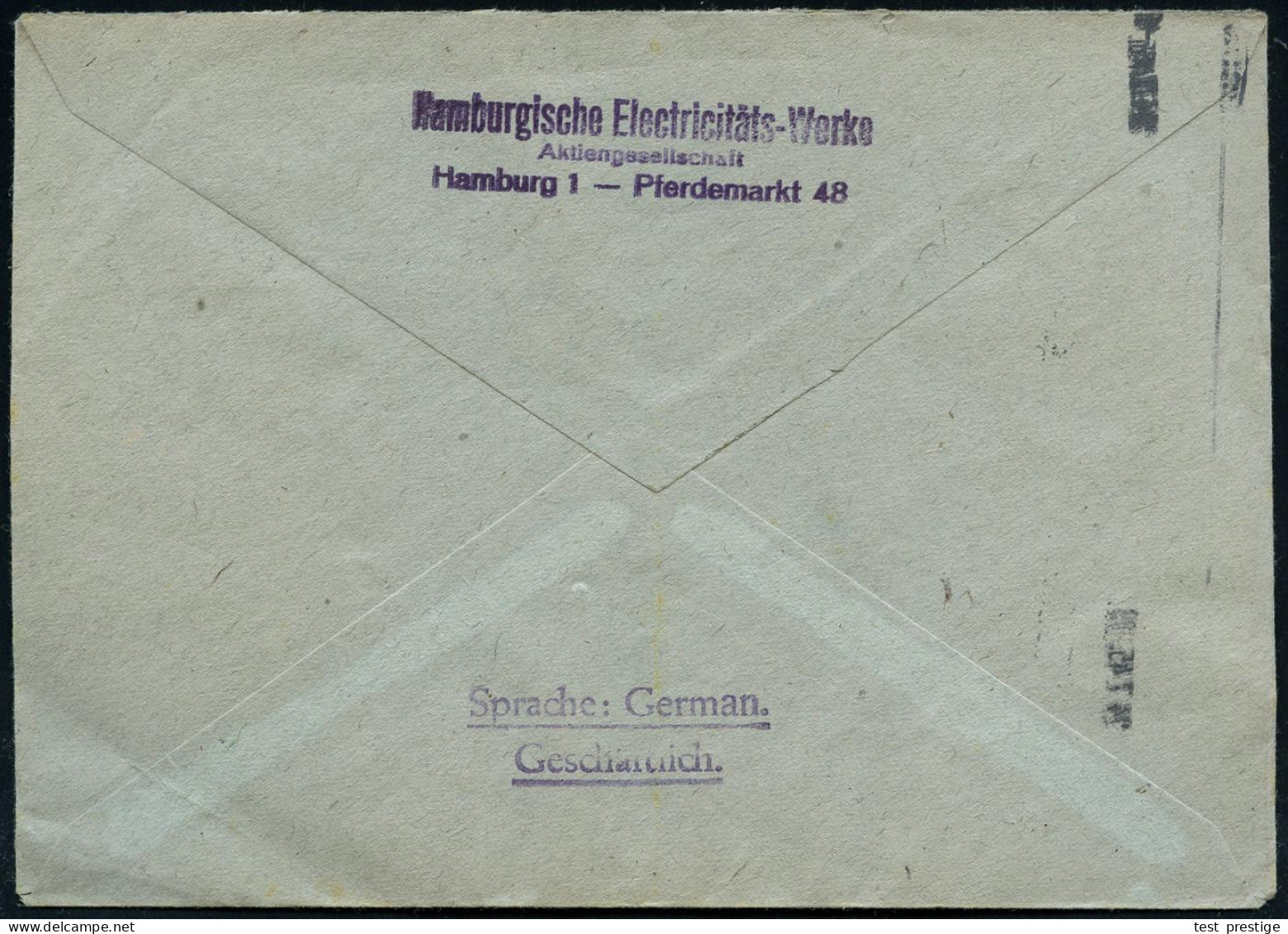 HAMBURG 1/ Strom Sparen/ Erst Denken-/ Dann Schalten! 1945 (24.7.) Aptierter AFS Francotyp "Reichsadler Antiqua" = Entfe - Elektrizität