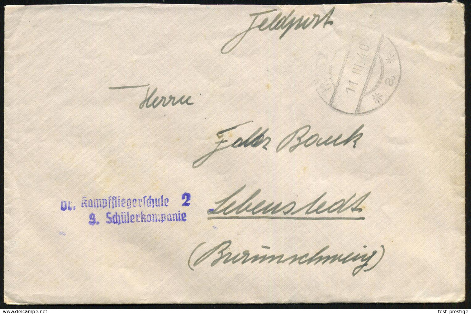 HÖRSCHING/ *b* #bzw.# *a* #bzw.# HÖRSCHING 2 1940/43 2x Ehem., österr. 1K-Steg Bzw. 2K-Steg + Blauer Bzw. Viol. 2L: Gr.  - Flugzeuge