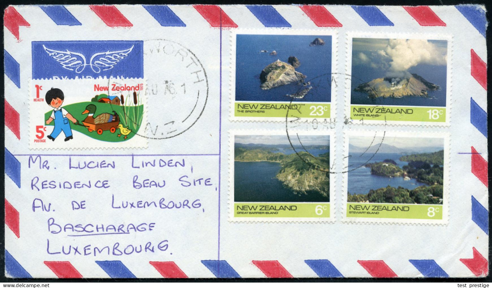 NEUSEELAND 1976 (Vulkan)-Inseln, Kompl. Satz , Dabei Vulkaninsel "White Island" U.a. ,rs. Blauer RZ: WARKWORTH, Übersee- - Vulkanen