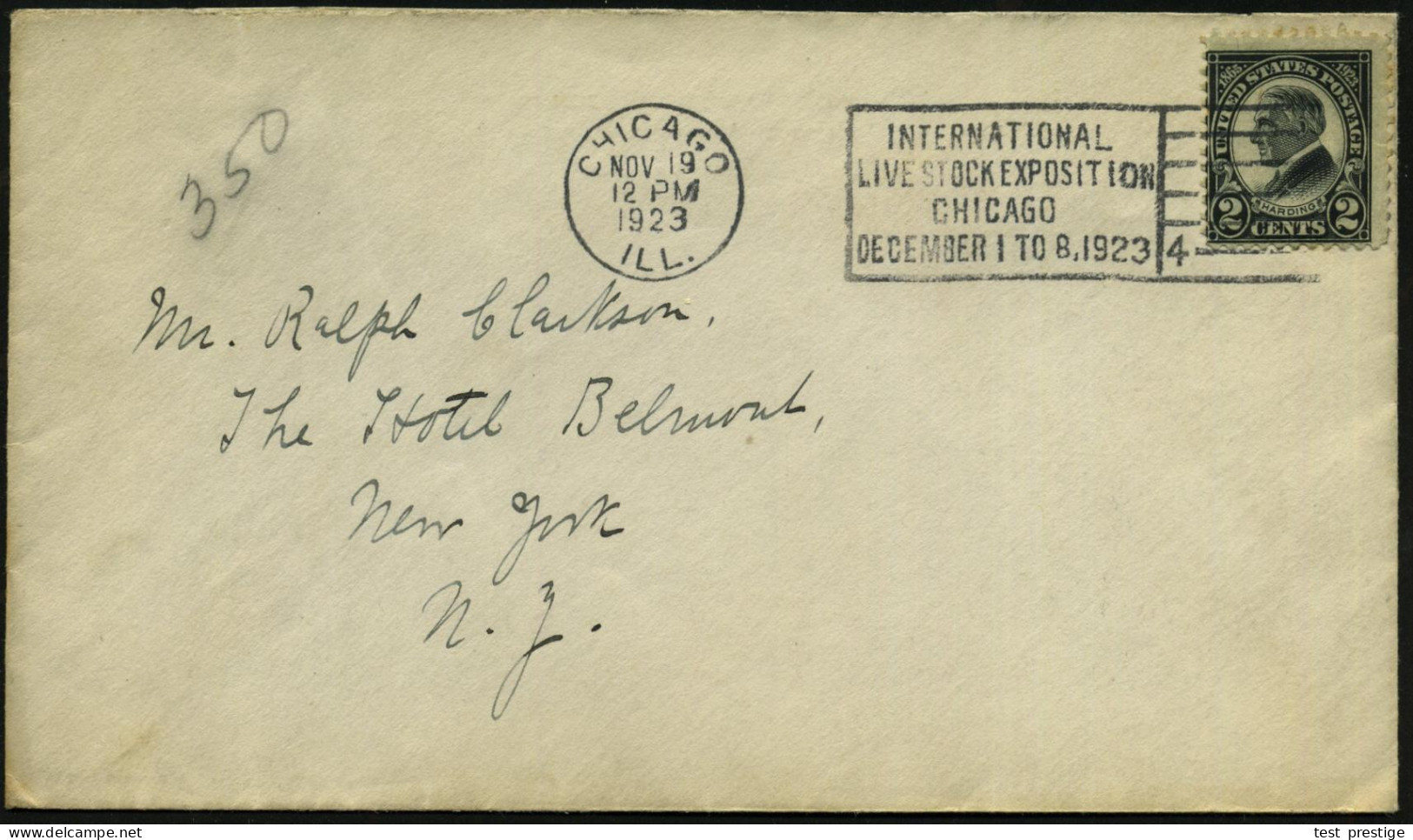 U.S.A. 1923 (19.11.) MWSt: CHICAGO/ILL./INTERNAT./LIVE STOCK EXPOSITION/CHICAGO , Klar Gest. Inl.-Bf. - INTERNATIONALE O - Andere & Zonder Classificatie