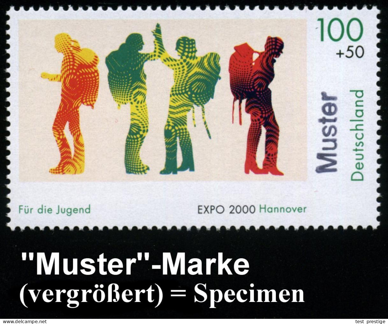 B.R.D. 2000 (Juni) "Jugend Auf Der EXPO 2000" (Hannover) Kompl. Satz, Jede Marke Mit Amtl. Handstempel  "M U S T E R" ,  - Andere & Zonder Classificatie