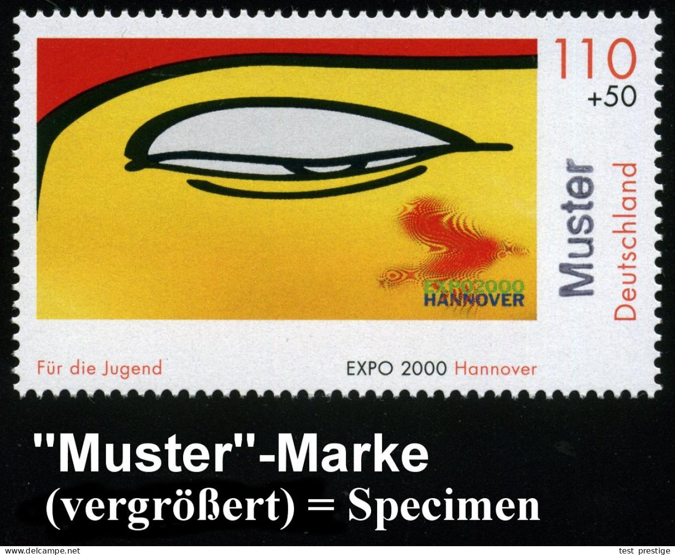 B.R.D. 2000 (Juni) "Jugend Auf Der EXPO 2000" (Hannover) Kompl. Satz, Jede Marke Mit Amtl. Handstempel  "M U S T E R" ,  - Andere & Zonder Classificatie