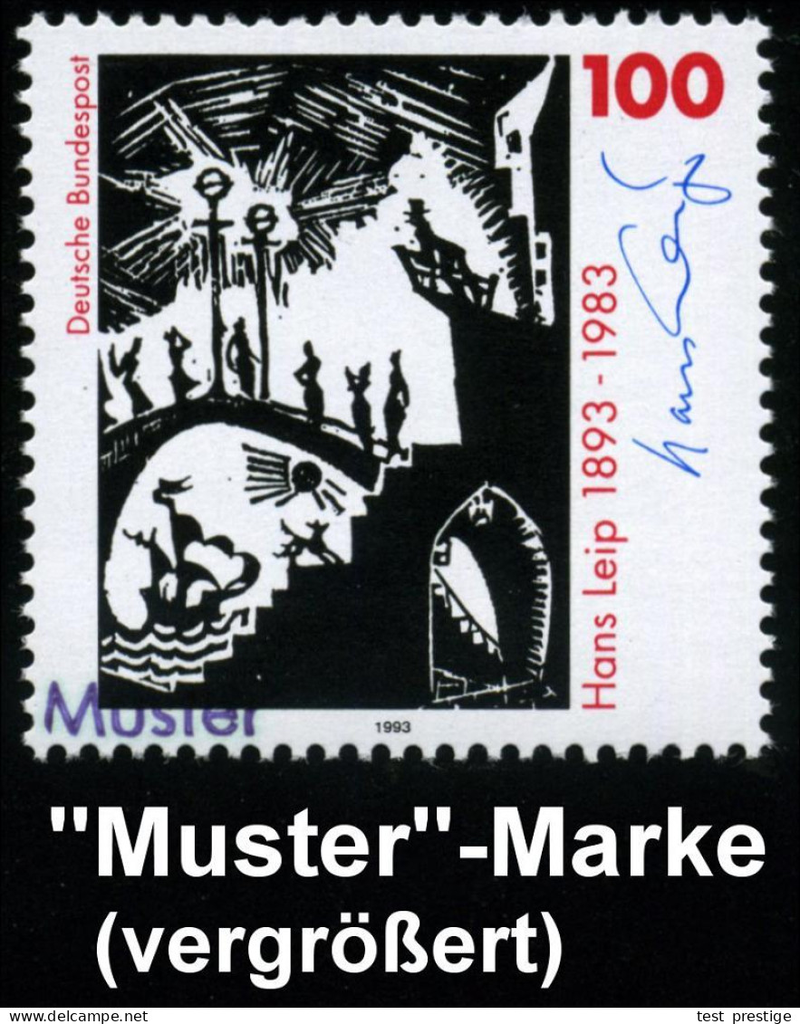 B.R.D. 1993 (Sept.) 100 Pf. "100. Geburtstag Hans Leip" (Dichter U. Maler) = Holzschnitt "Die Brücke Von Tuledu" Mit Amt - Other & Unclassified